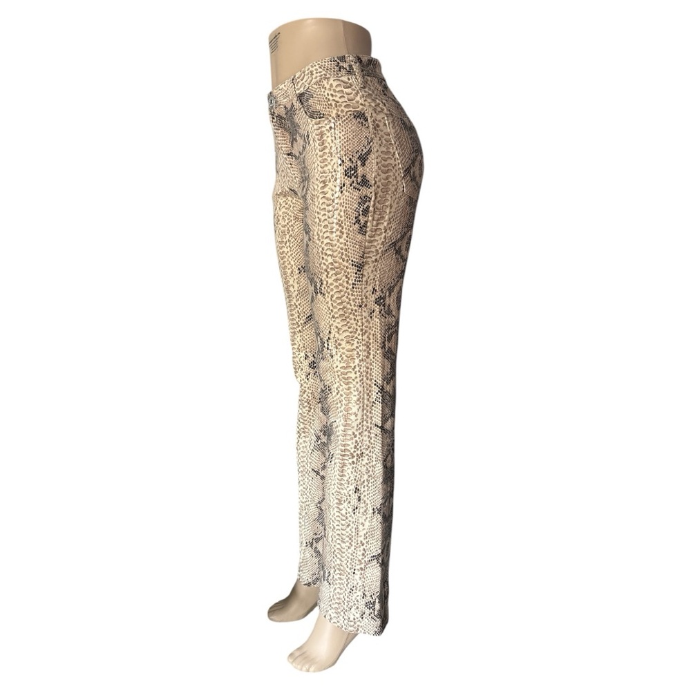 Parasuco Beige and Black Snake Print Trousers imitation leather Size 27 - Picture 3 of 16